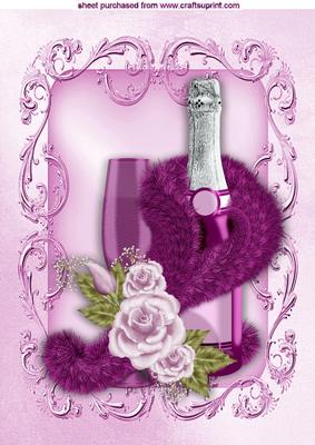 Gorgeous Pink Champagne with Rose Fur Stole A4