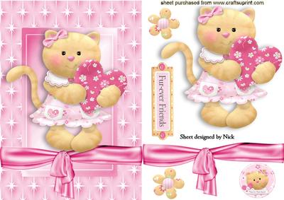 Little Valentine Kitty in Star Frame