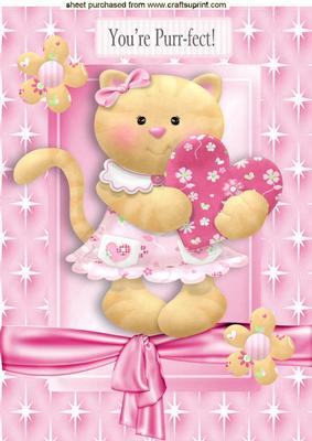 Your Purr-fect Little Kitty with Heart in Star Frame A4