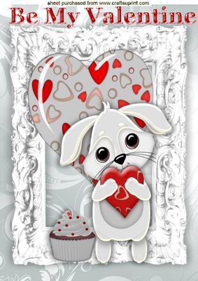 Sweet Little Love Bunny with Heart for Valentines A4