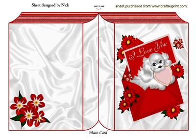 White Little Puppy I Love You Folded Book