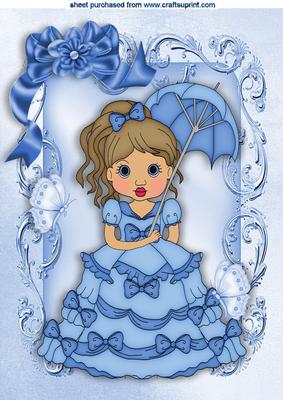 Victorian Little Lady in Ornate Frame A4