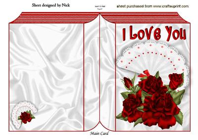 Say the Three Words with Red Roses Folded Book
