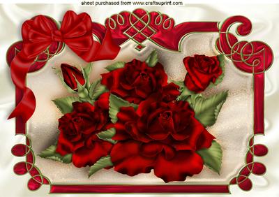 Beautiful Red Roses with Big Red Bow A4