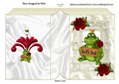 Kissed by a Frog with Red Rose Folded Book