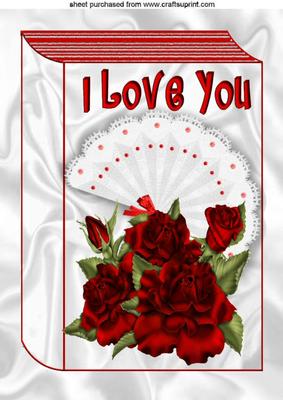 I Love You Red Roses with Fan Folded Book A4