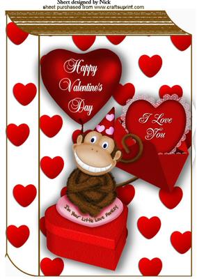 I'm Your Little Love Monkey on a Book A4