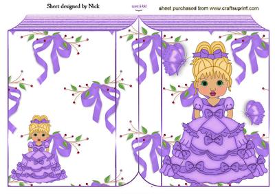 Pretty in Purple with Butterflies and Bows Folded Book A5