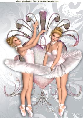 Pretty Ballerinas on a Pretty Heart A4