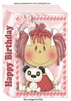 Little Lisa with Her Puppy, on Folded Book A4