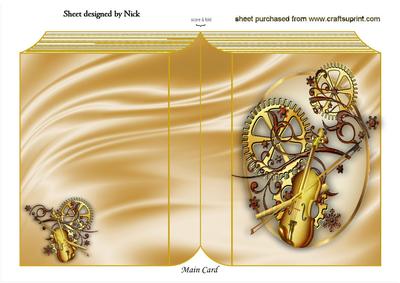 Steam Punk Violins on a Folded Book