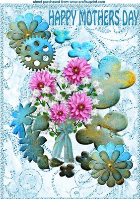 Steampunk with Flowers, for Mothers Day A4