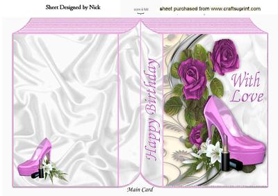 Pink Shoes with Pink Roses for Birthday Folded Book