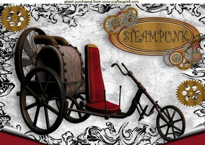 Steampunk Bike in Black Swirl Frame A4