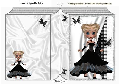 Dancing Lady in Black Dress Folded Book