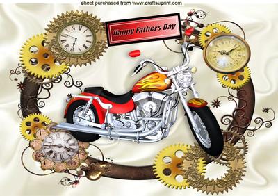 Modern Motorbike with Steam Punk Frame for Fathers Day A4