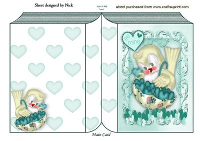 Sweet Little Bird with Turq Heart Folded Book