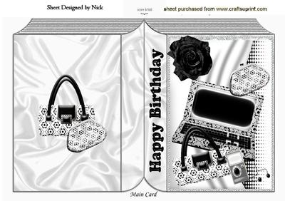 Ladies Laptop, Mp3 Player and Handbag, Folded Book