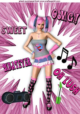Girl with Attitude and Lippy with Music Whatever A4