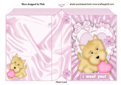 I Woof You, Love Puppy on Folded Book