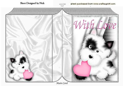 With Love, Love Puppy on Folded Book