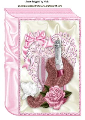 Champagne with a Fur Stole and Rose A4 Book