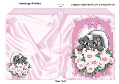Cute Little Skunk with Flowers Folded Book