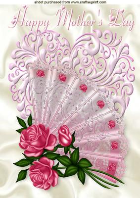 Flowers and Lace Fan for Mothers Day A4