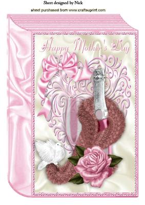 Pamper Mum with Champers and Pretty Pink Rose Book A4