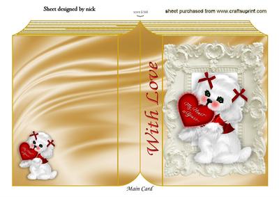 My Heart is Yours, Cute Little White Puppy Folded Book