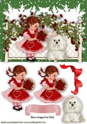 Litle Rose Girl with Westie