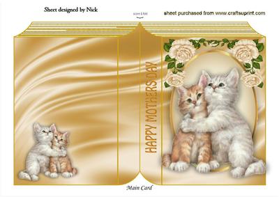 Cute Kittens Cuddling for Mothers Day Folded Book
