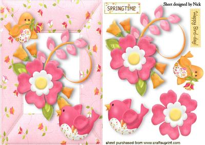 Happy Bird- Day with Cute Little Birds and Flower