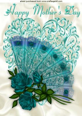 Sea Jade Roses and Lace Fan for Mothers Day A4