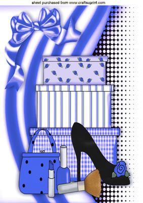 Shoes and Girlie Stuff in Electric Blue on Funky Background