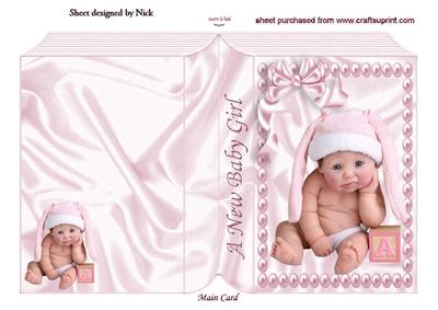 Cute Little Baby Doll in Pearl Frame Folded Book