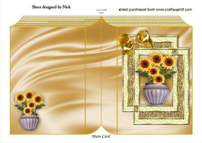 Gold Folded Book with Frame and Pretty Flowers