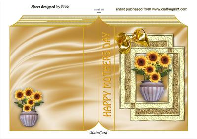 Mothers Day Vase of Flowers, Folded Book