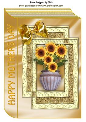 Mothers Day Vase of Flowers in Frame, Folded Book A4