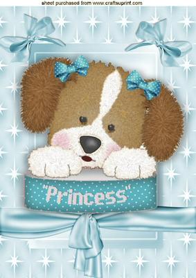 Princess Fuzzy Dog in Star Frame A4