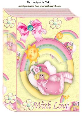 A4 Folded Book of a Sweet Little Angel in Rainbow Colours
