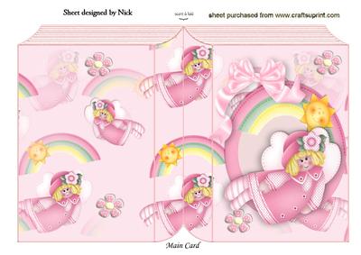 Sweet Angel in Pink Rainbow Colours Folded Book