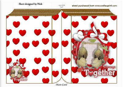 Always Together Cute Love Mice Folded Book