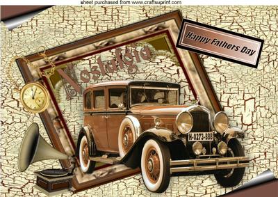 Nostalgia Vintage Car with Accessories Fathers Day A4