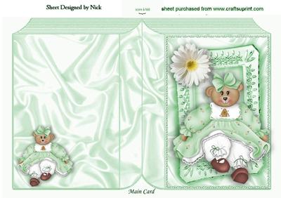 Sweet Little Girl Teddy in a Frame Folded Book