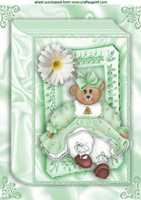 Sweet Little Girl Teddy in a Frame, Folded Book A4
