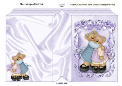 Best of Friends Teddies in Ornate Frame Folded Book