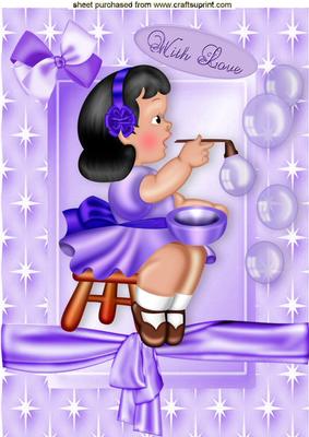I'm Forever Blowing Bubbles! Cute Little Girl A4