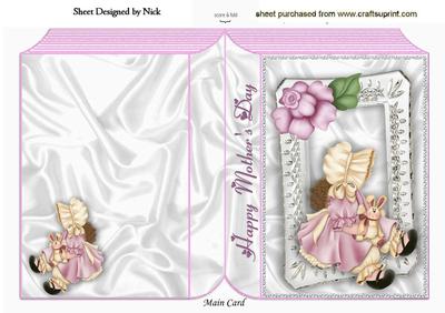 Sweet Little Bonnet Girl for Mothers Day Folded Book