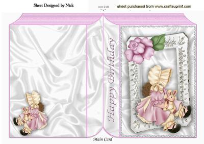 Little Bonnet Girl in Silver Frame Folded Book